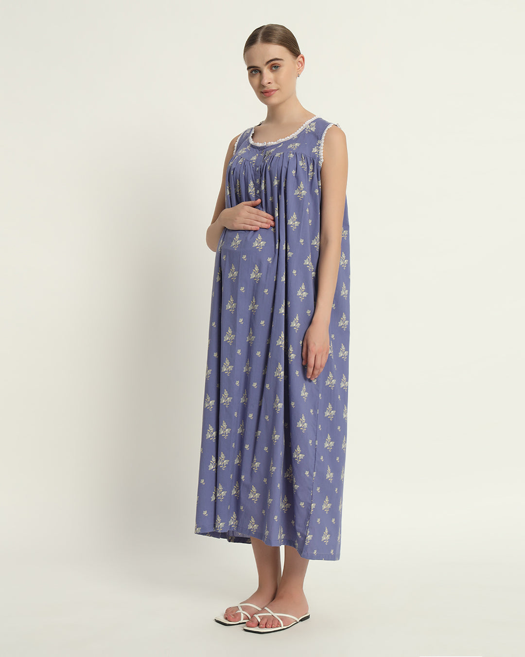 Wisteria Cosmos Moonlight Mirage Maternity & Nursing Dress