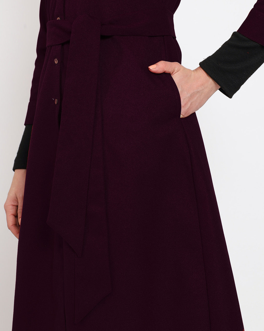 Plum Passion Artfull A-Line Woolen Dress