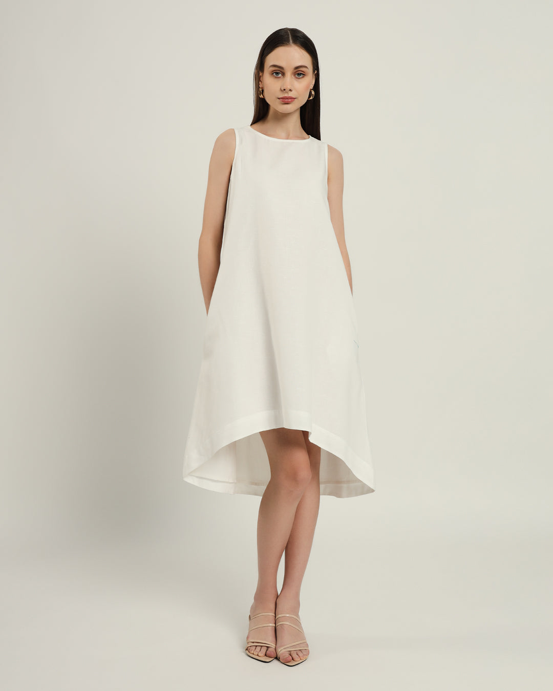 The Odesa Daisy White Linen Dress