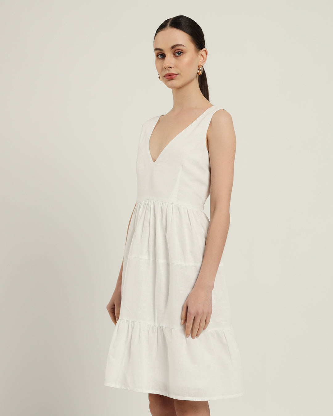 The Minsk Daisy White Linen Dress