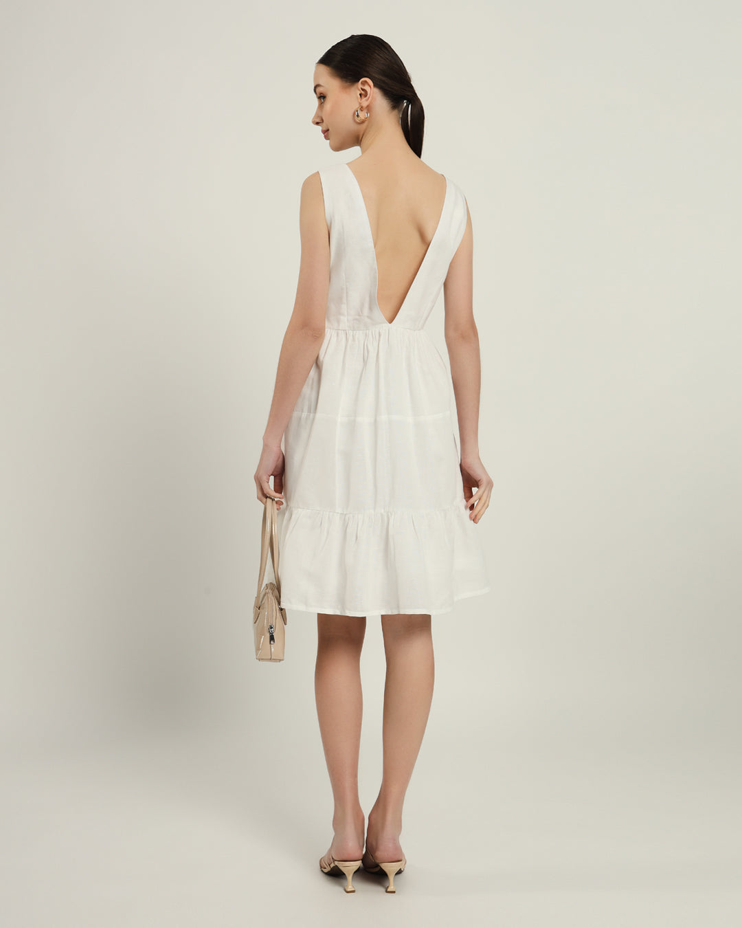 The Minsk Daisy White Linen Dress