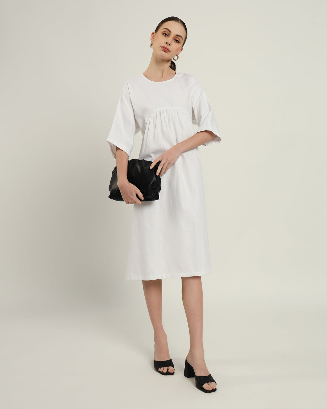 The Monrovia Daisy White Linen Dress