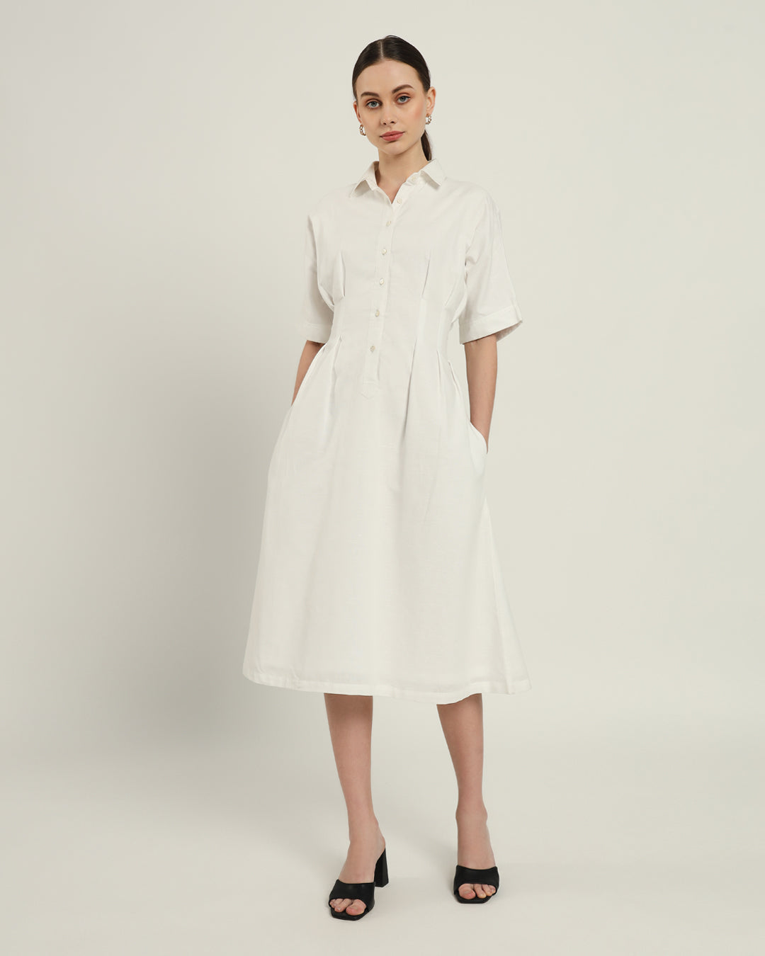 The Salford Daisy White Linen Dress
