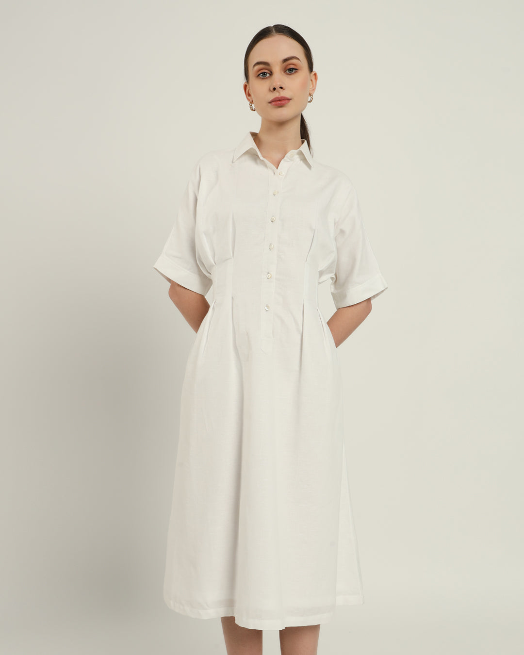 The Salford Daisy White Linen Dress