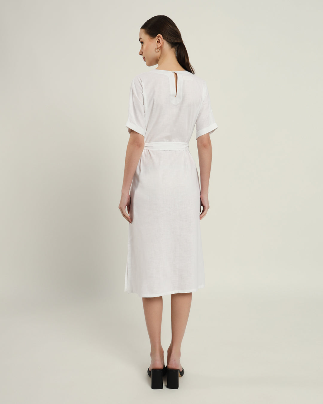 The Tayma Daisy White Linen Dress