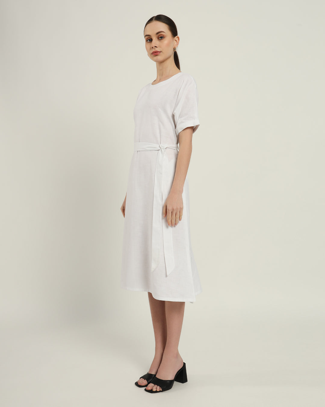 The Tayma Daisy White Linen Dress