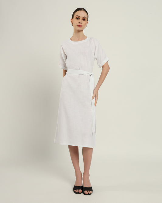 The Tayma Daisy White Linen Dress