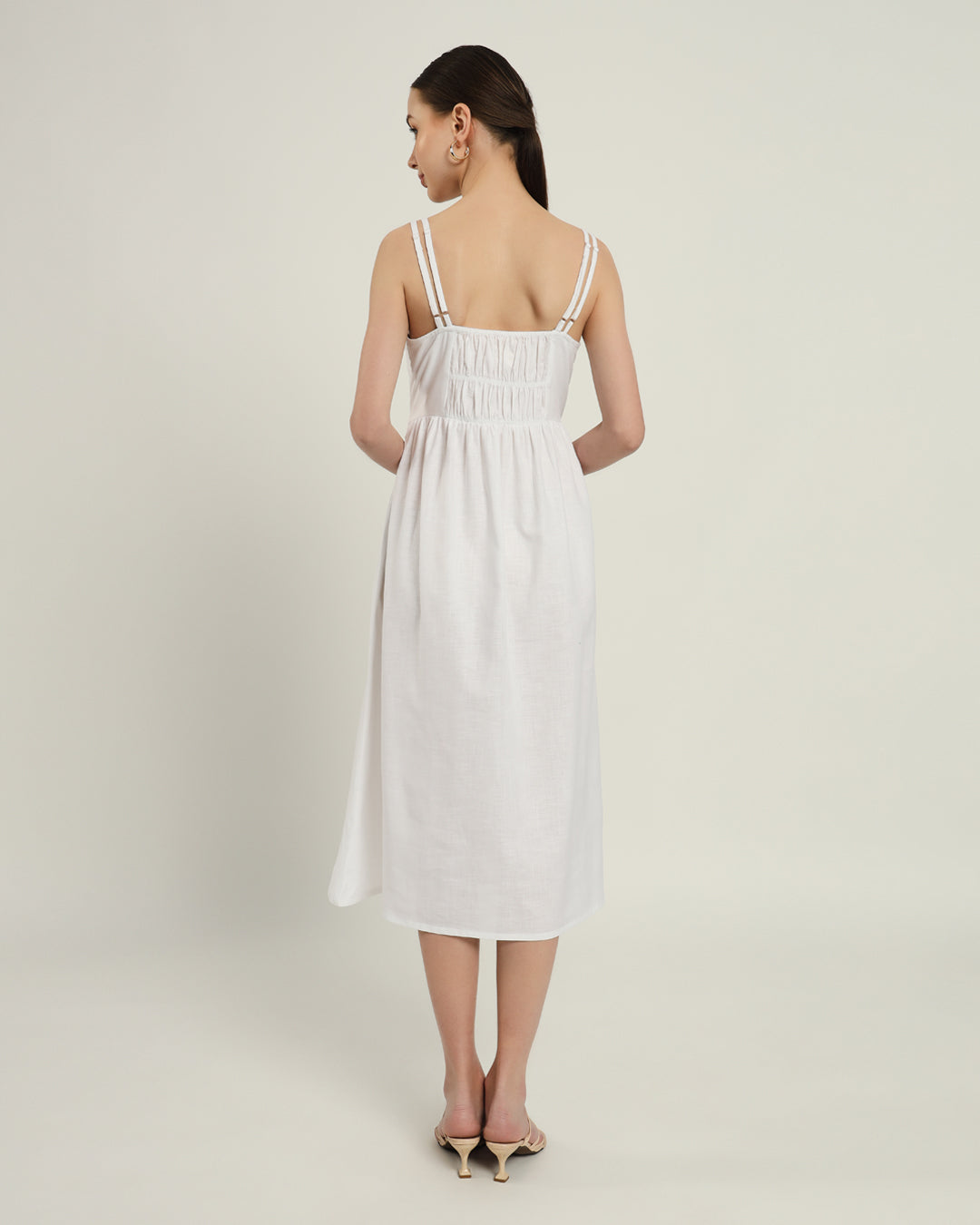The Haiti Daisy White Linen Dress