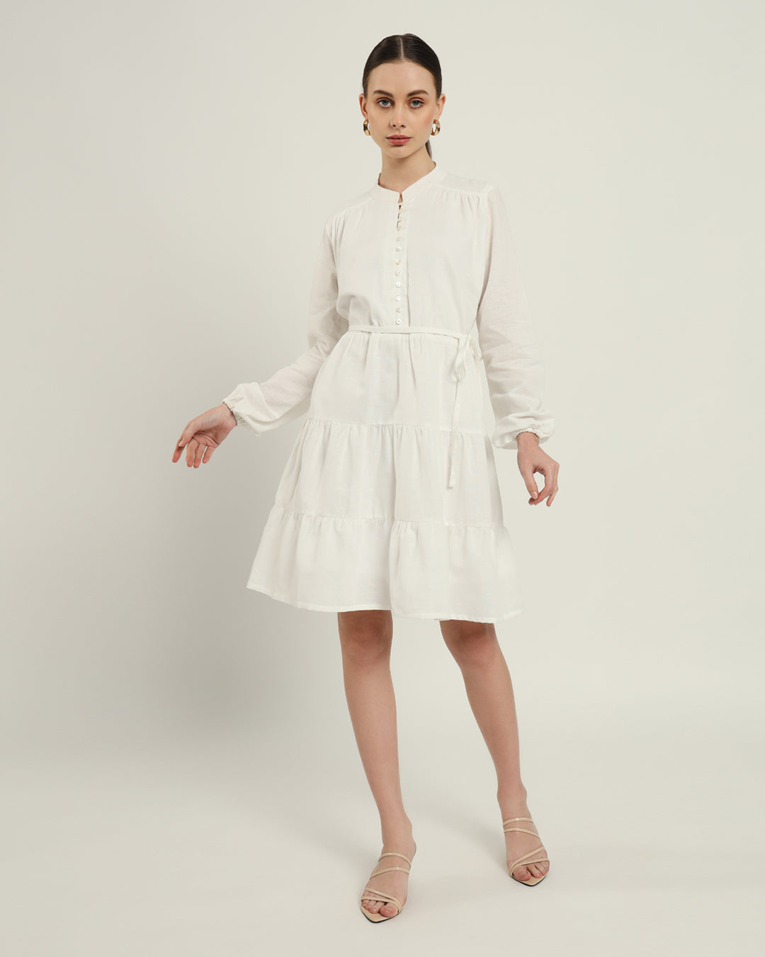 The Ely Daisy White Linen Dress