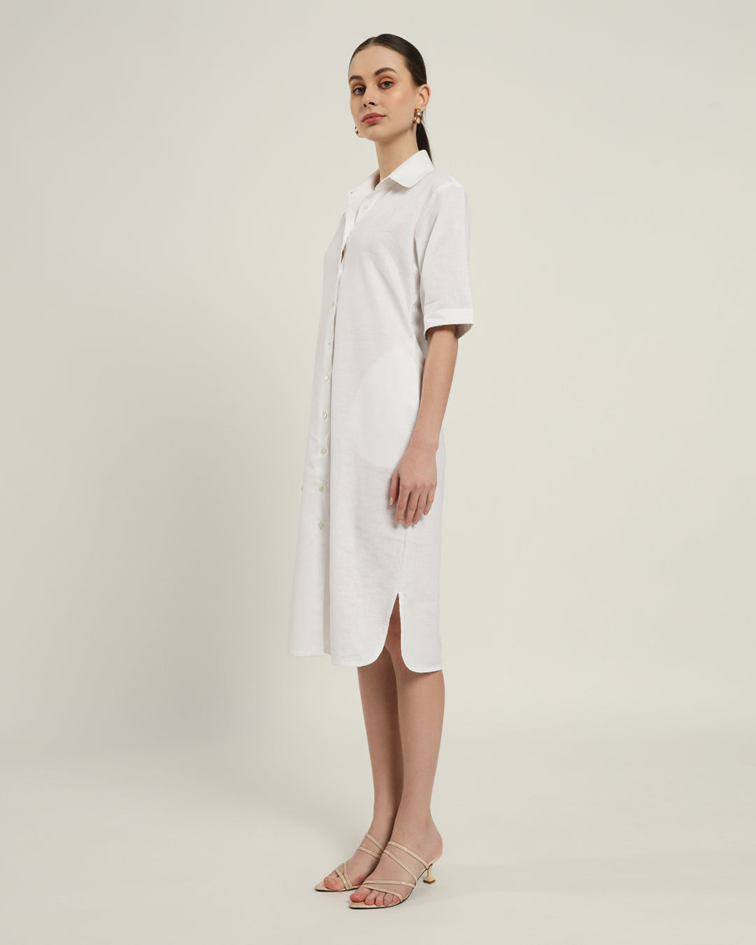 The Tampa Daisy White Linen Dress
