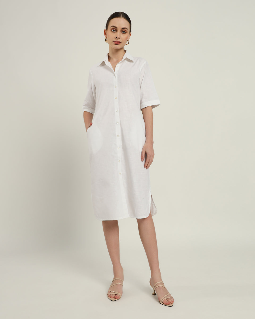 The Tampa Daisy White Linen Dress