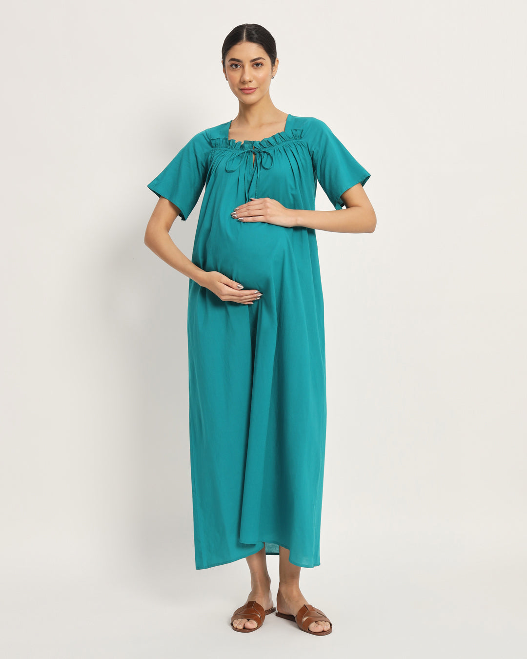 Green Gleam Nurture N' Shine Maternity & Nursing Dress