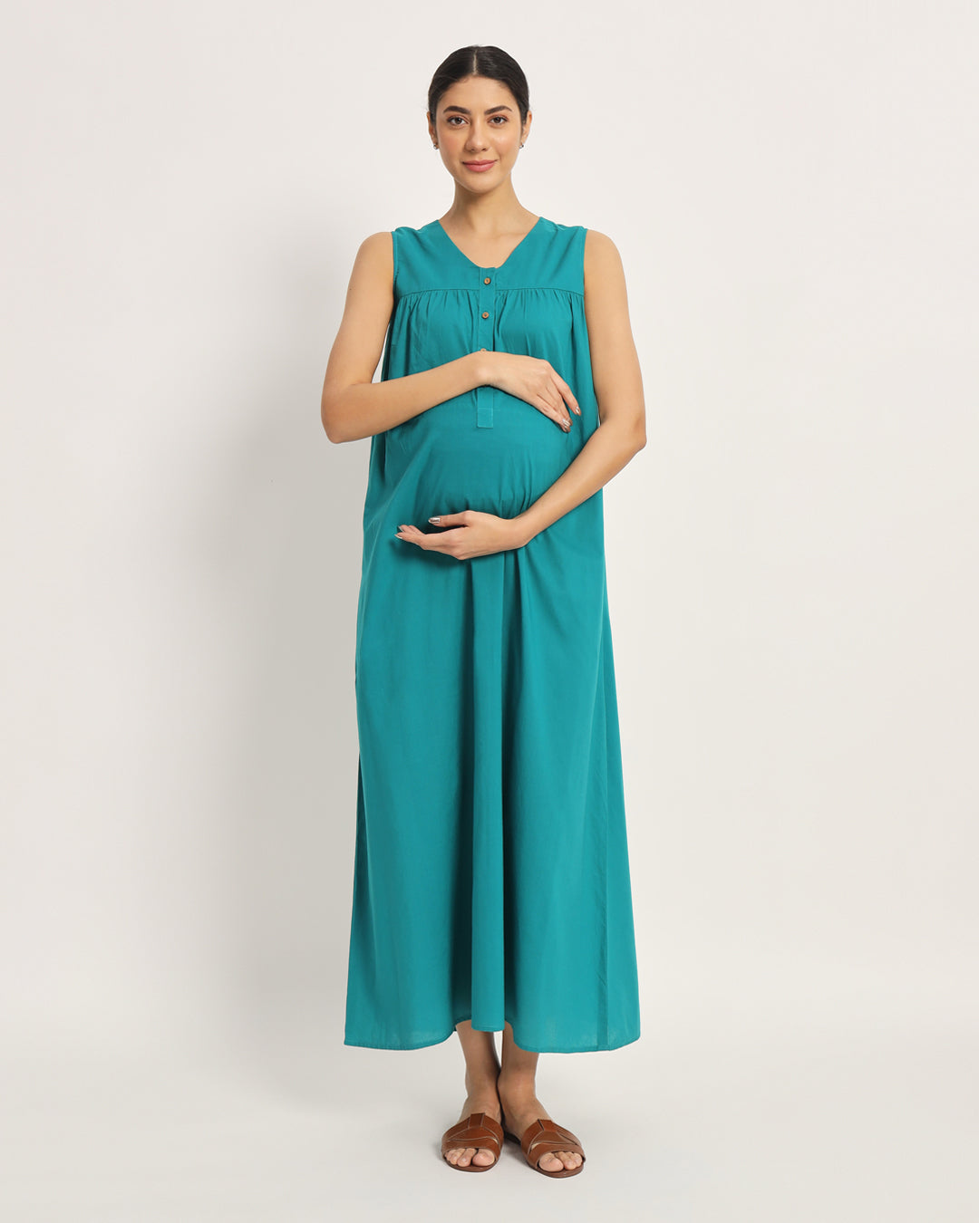 Green Gleam Mommylicious Maternity & Nursing Dress