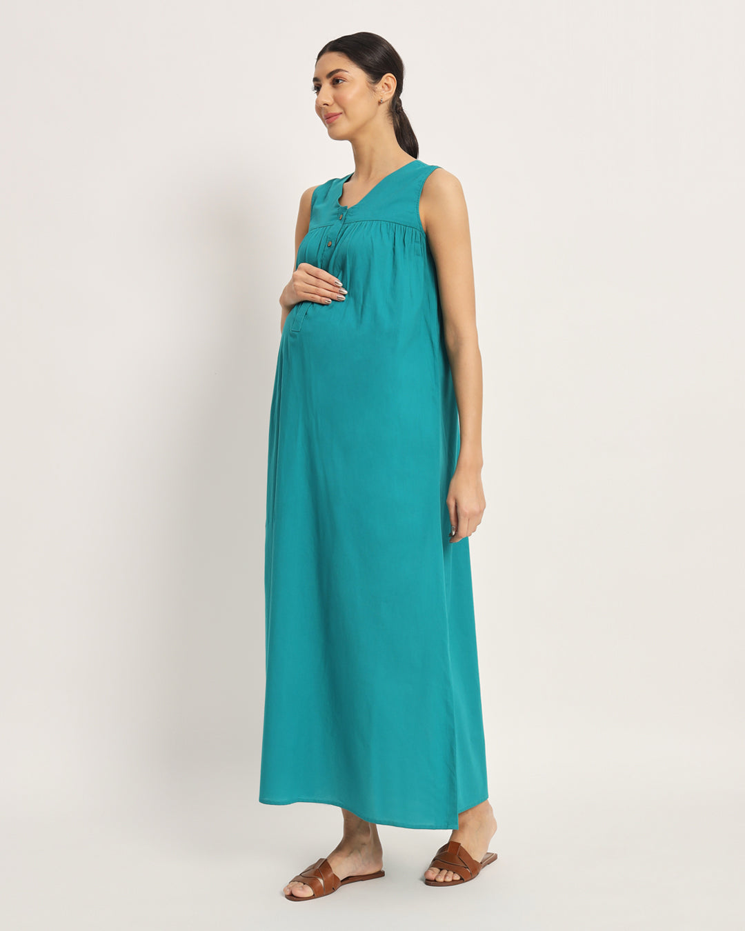 Green Gleam Mommylicious Maternity & Nursing Dress