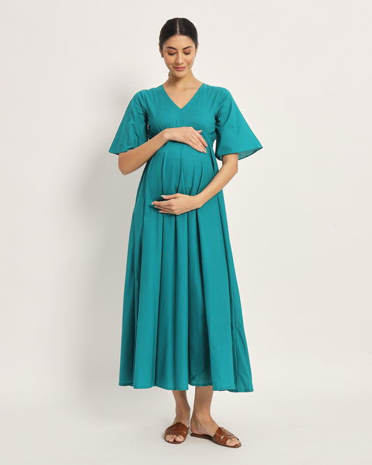 Green Gleam Life Bloom Maternity & Nursing Dress