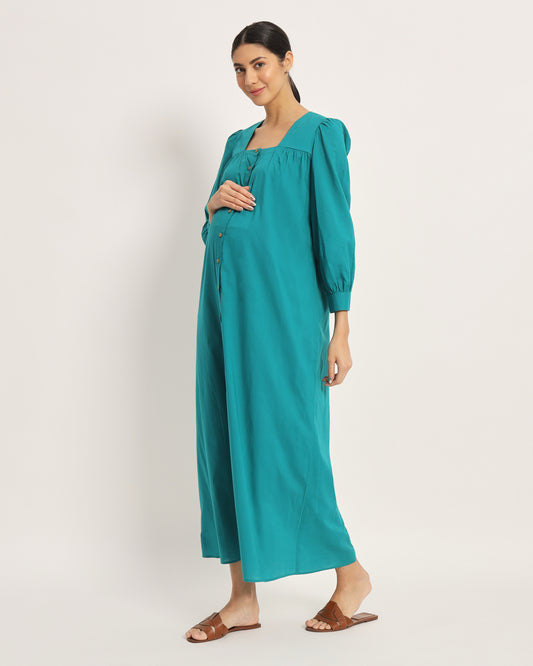 Green Gleam Belly Blossom Maternity & Nursing Dress