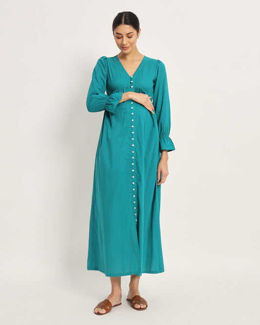 Green Gleam Glowing Bellies Maternity & Nursing Dress