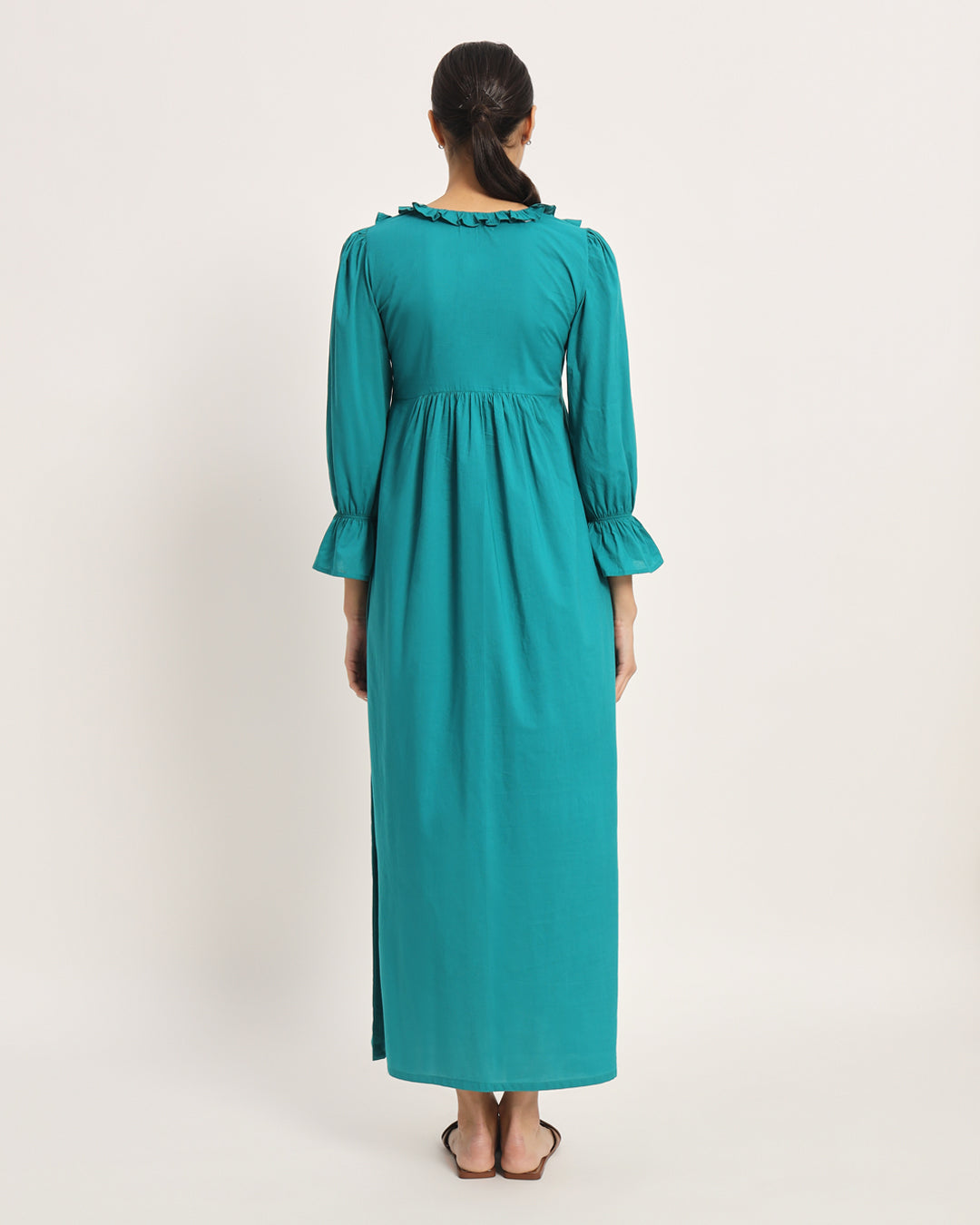 Green Gleam Functional Flow Maternity & Nursing Dress