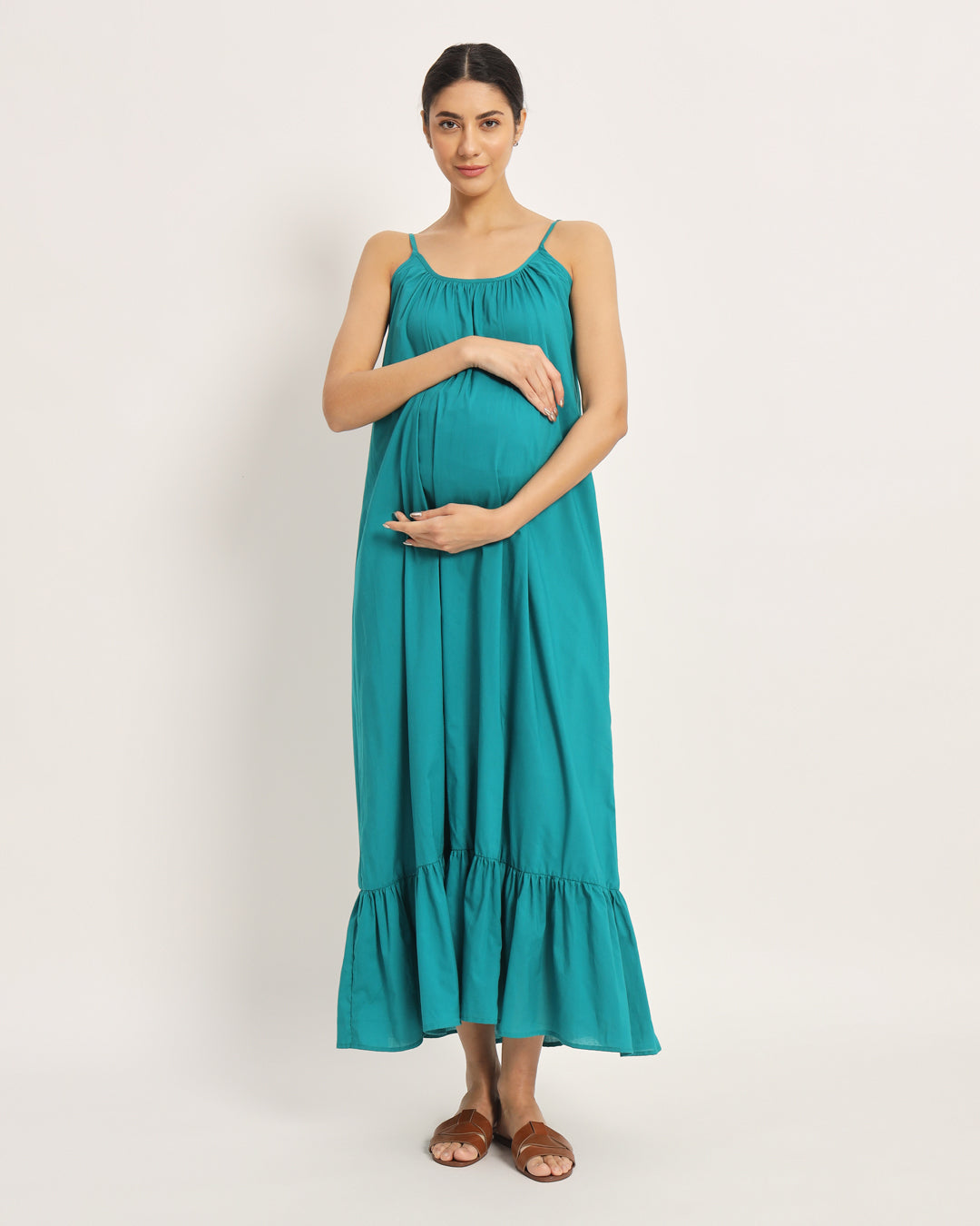 Green Gleam Belly Laugh Maternity & Nursing Dress