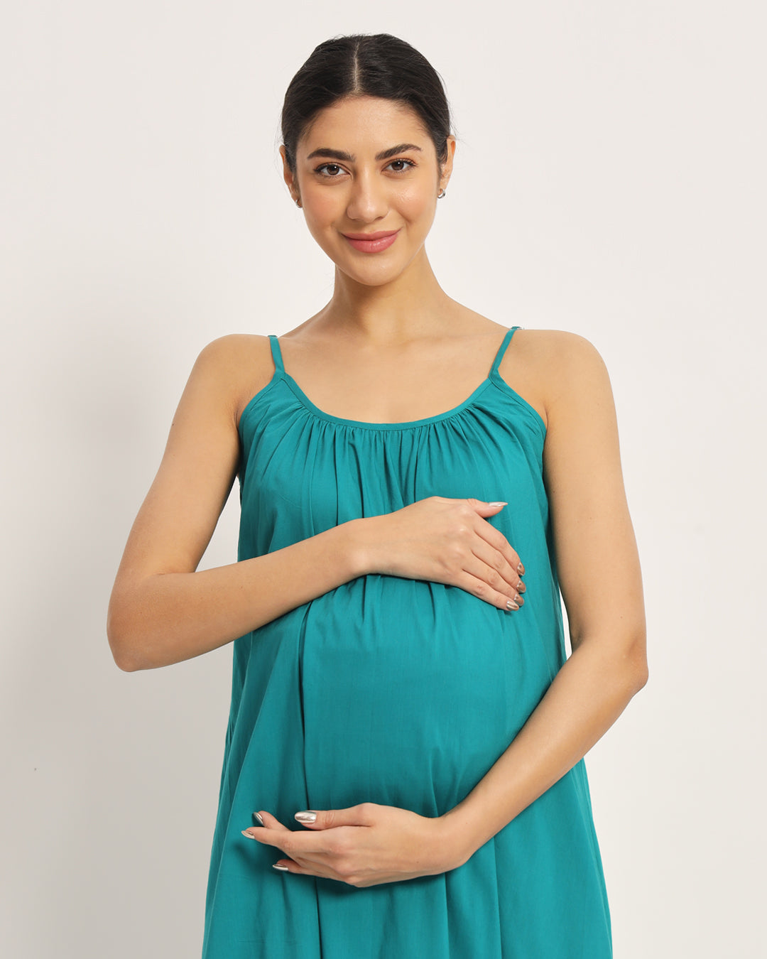 Green Gleam Belly Laugh Maternity & Nursing Dress