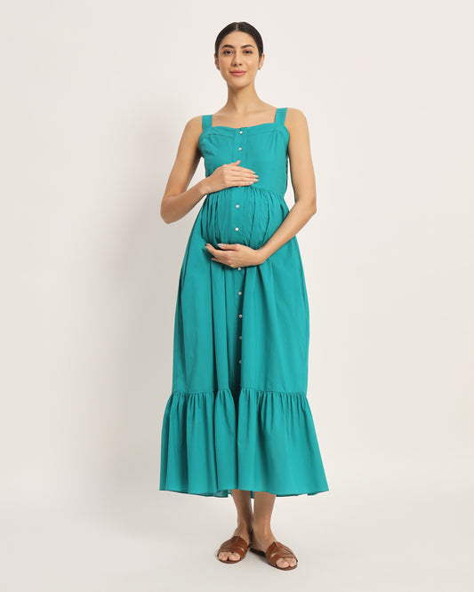 Green Gleam Mama Modish Maternity & Nursing Dress