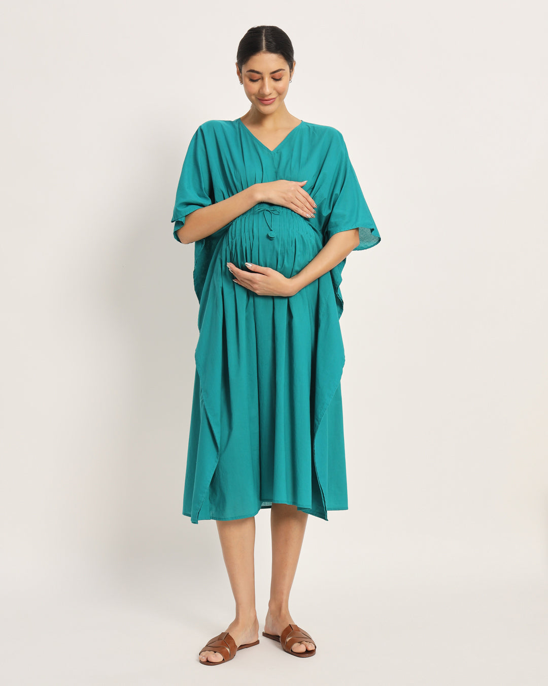 Green Gleam Mommy Mode Maternity & Nursing Dress