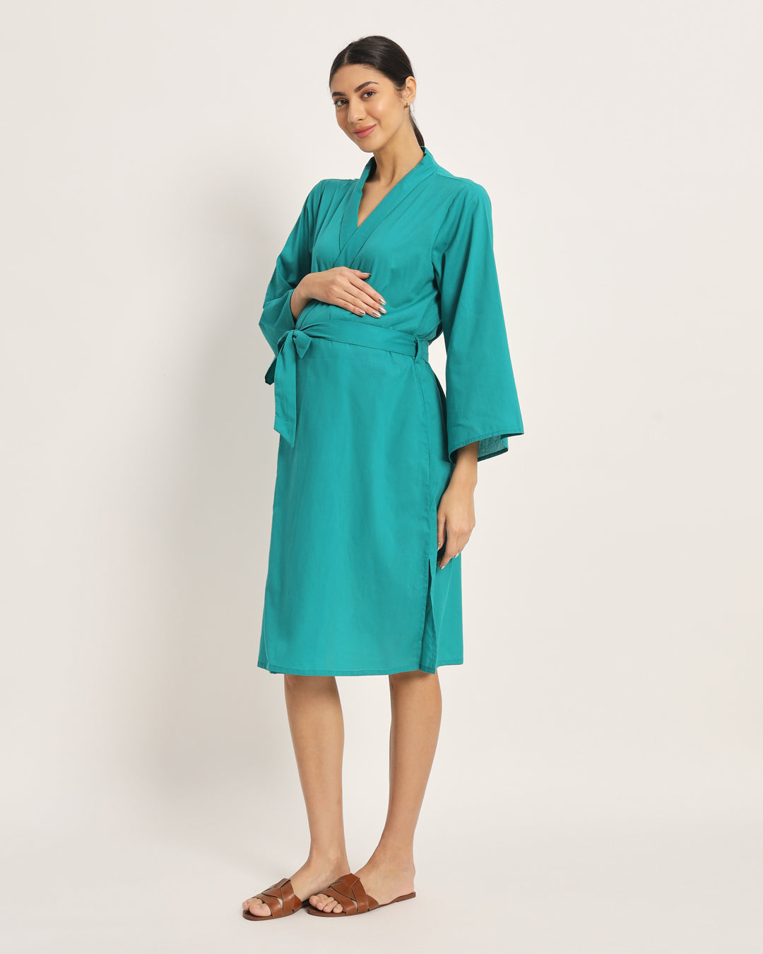 Green Gleam Bump & Beyond Maternity & Nursing Dress