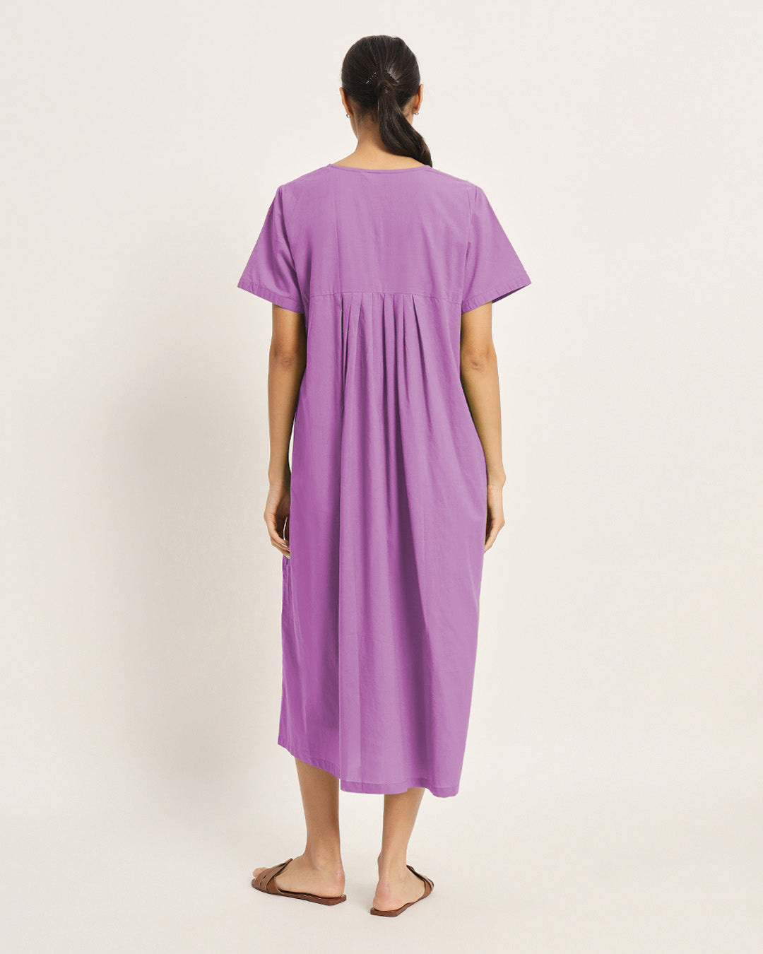 Combo: Black & Wisteria Purple Bump Blessing Maternity & Nursing Dress - Set of 2