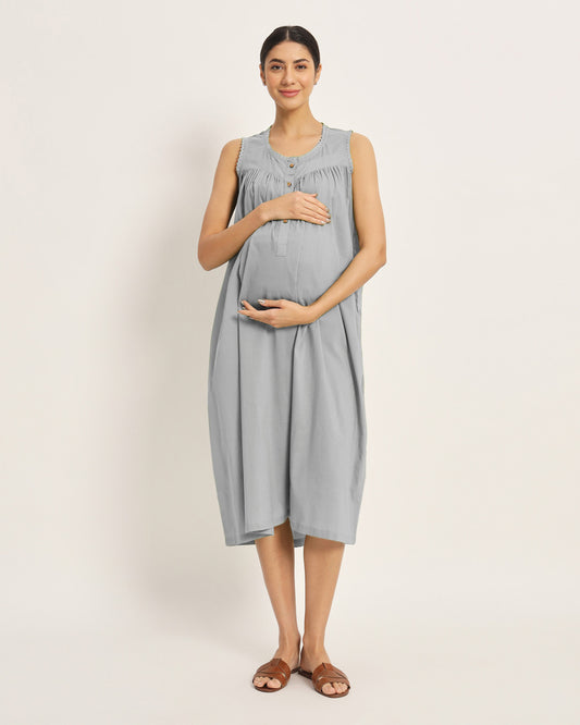 Iced Grey Pregnan-Queen Maternity & Nursing Dress