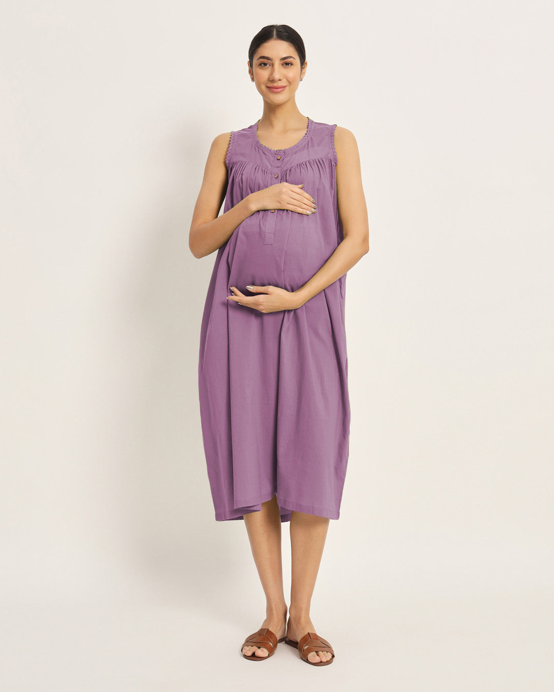 Iris Pink Pregnan-Queen Maternity & Nursing Dress