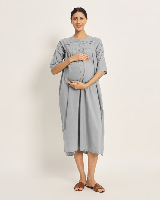 Iced Grey Mommy-to-Be Marvel Maternity & Nursing Dress