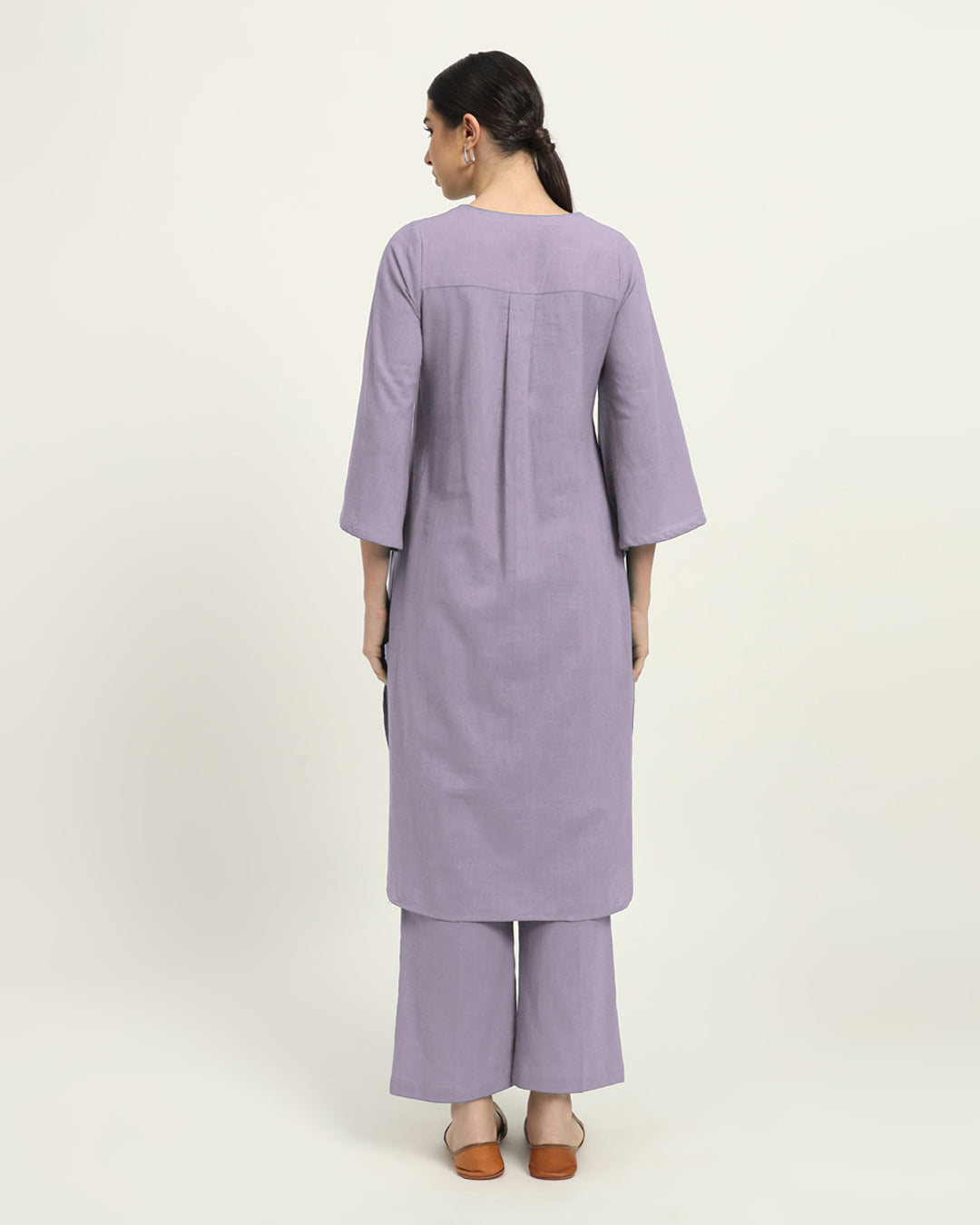 Combo: Lilac & Russet Red Rounded Reverie Solid Kurta
