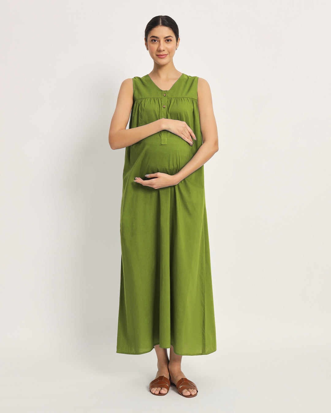 Sage Green Mommylicious Maternity & Nursing Dress