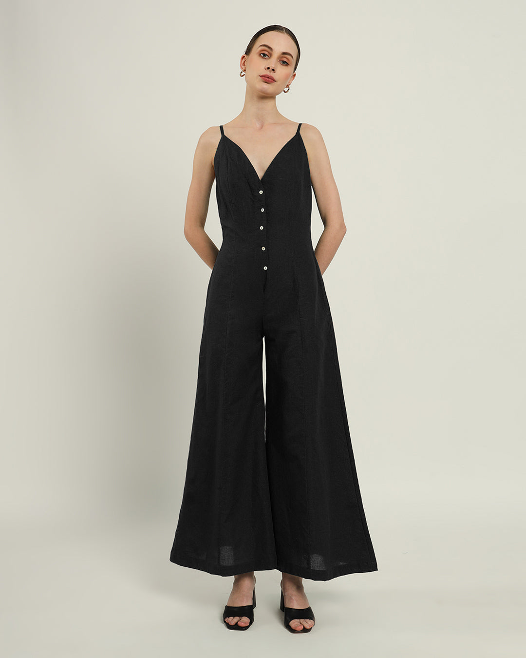 Noir Midday High Flared Jump Suit