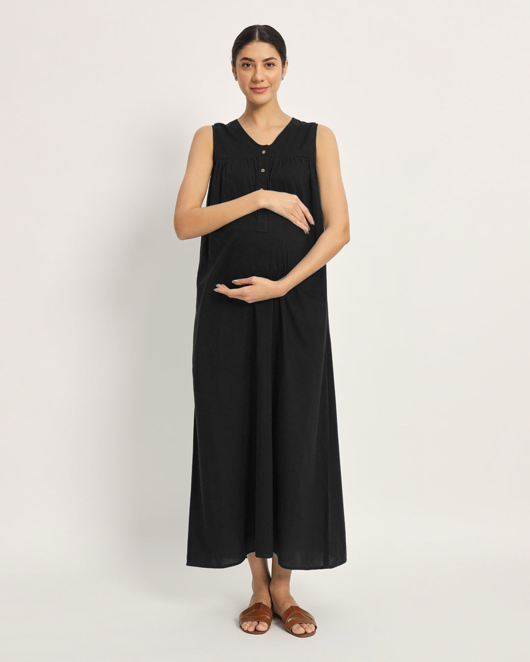Classic Black Mommylicious Maternity & Nursing Dress