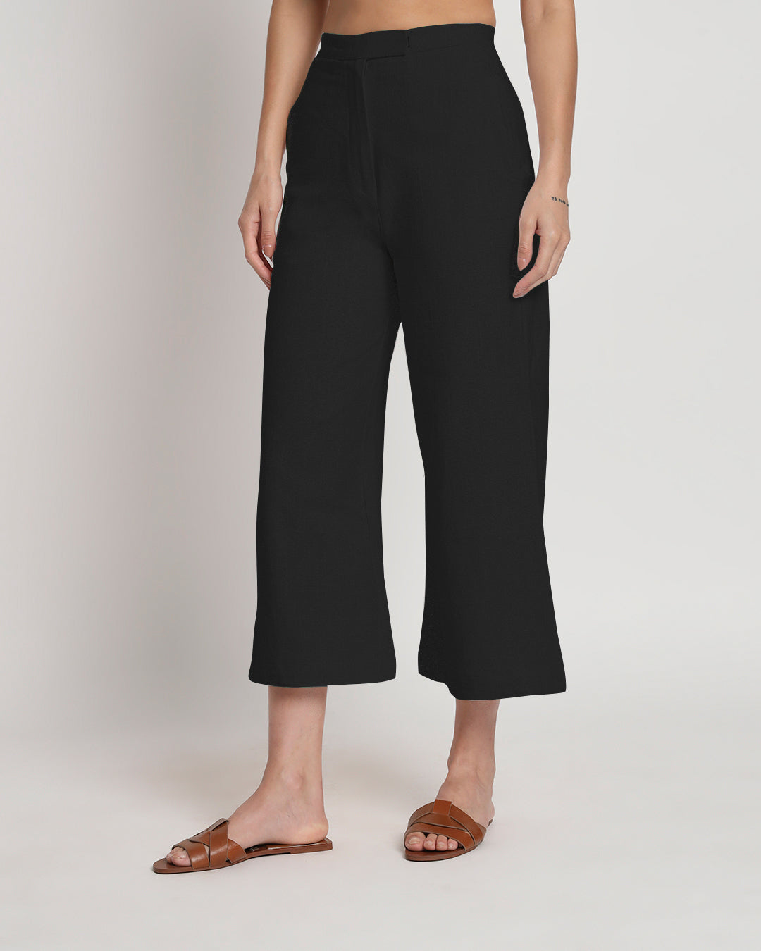 City Style Black Tailored Trousers