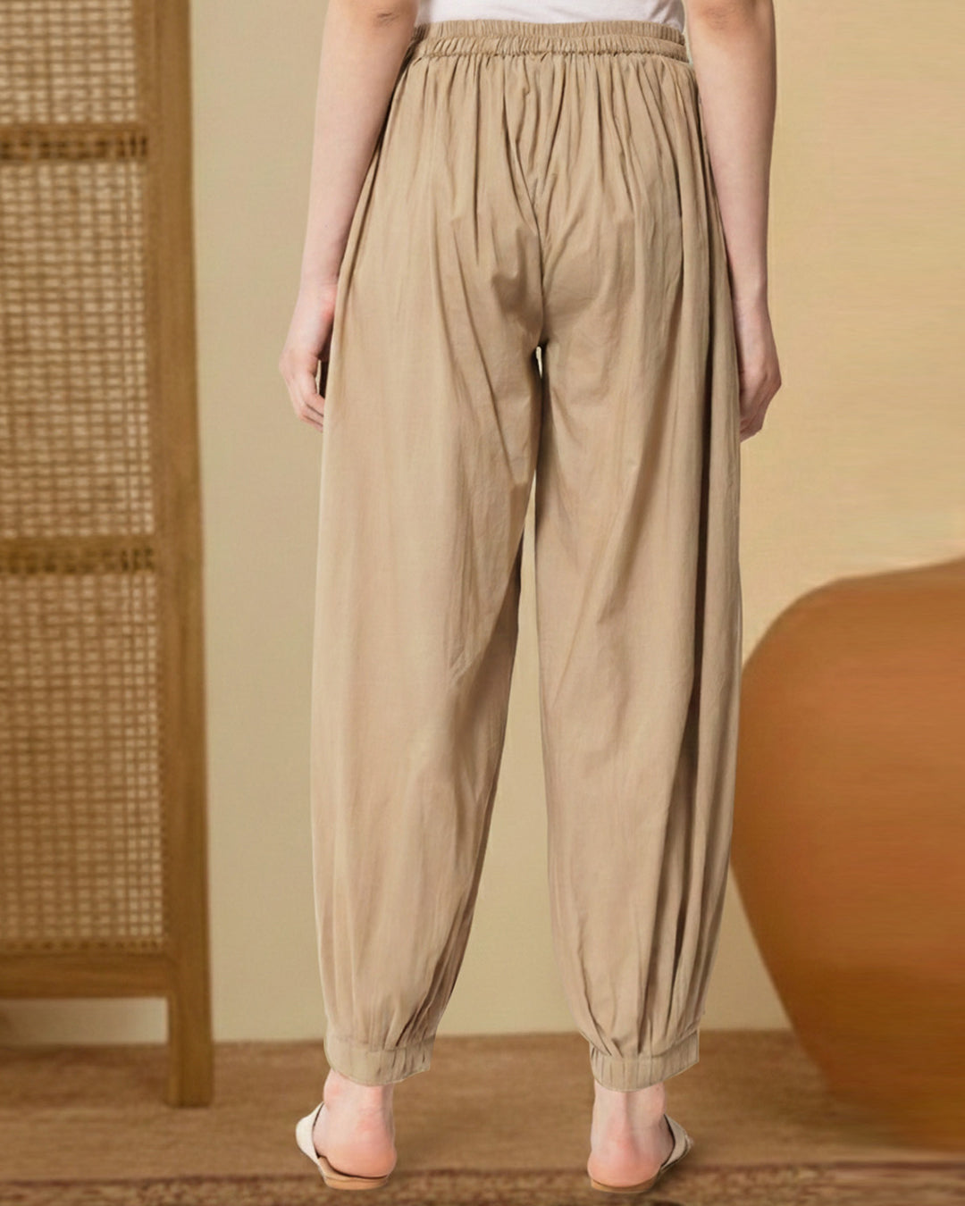 Beige Pleated Salwar