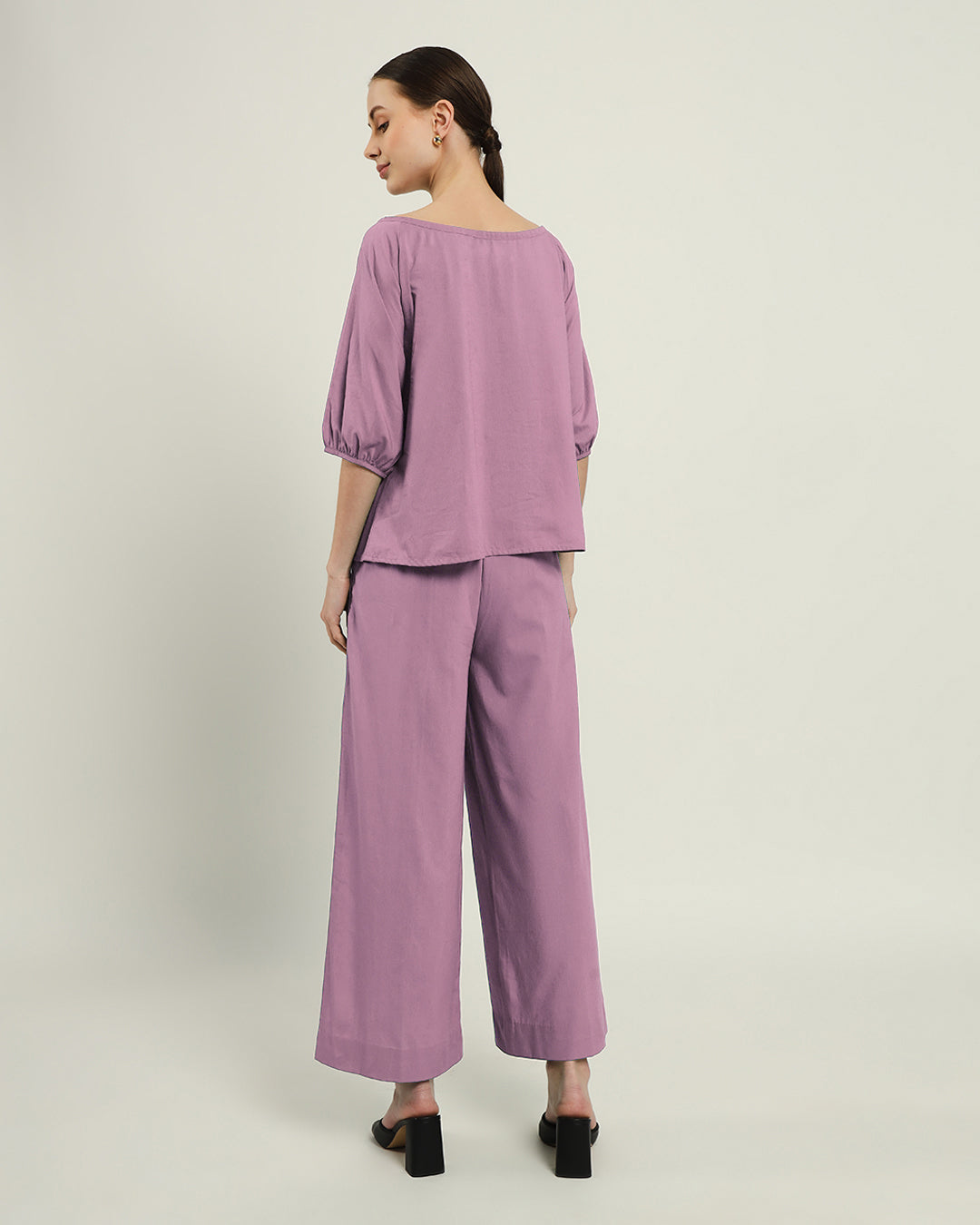 Purple Swirl Effortless BowtNeck Co-ord Set