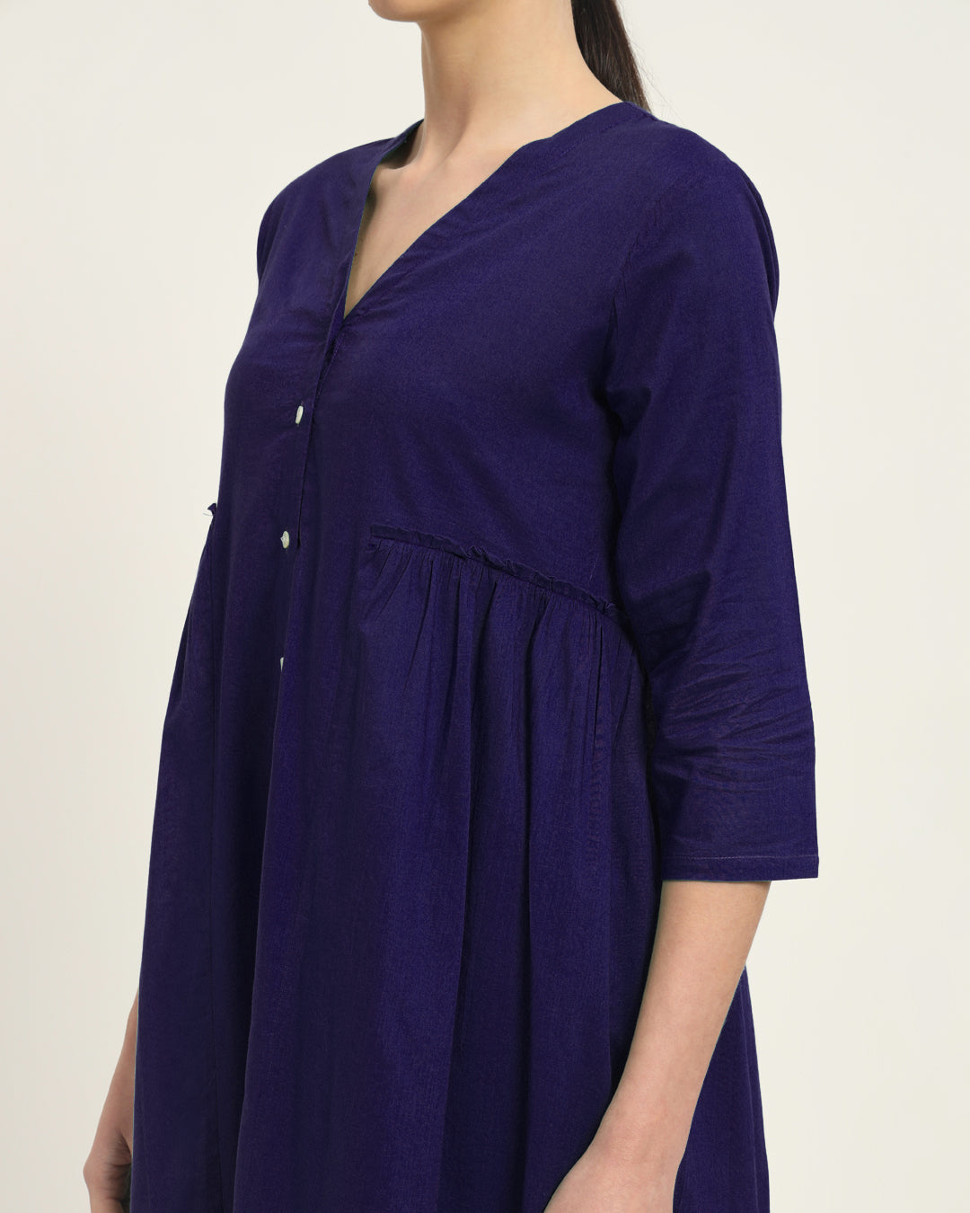 Aurora Purple Whimsy Affair Buttoned Solid Kurta (Without Bottoms)