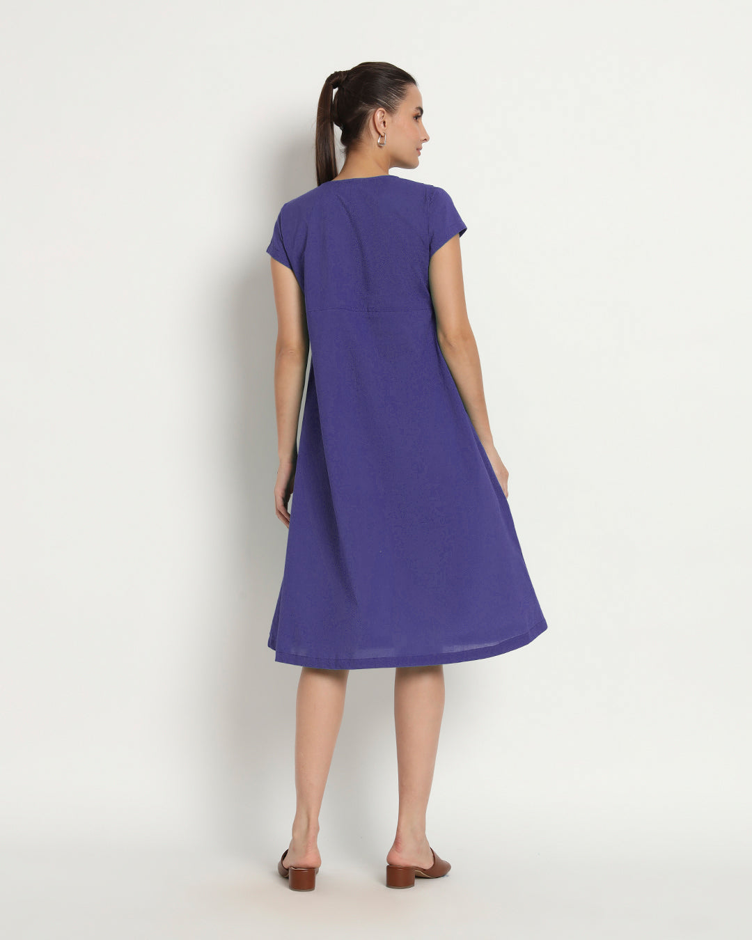 Aurora Purple Voguish Verve V Neck Dress