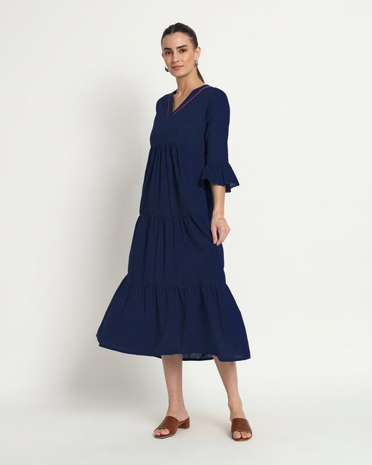 Midnight Blue Flounce & Flow Maxi Dress