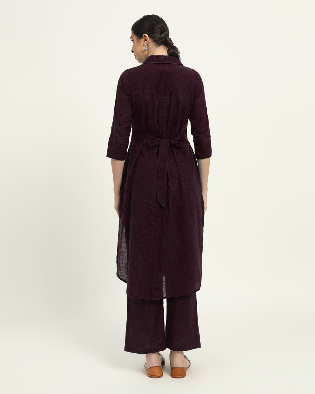 Plum Passion Bellisimo Belted Solid  Kurta (Without Bottoms)