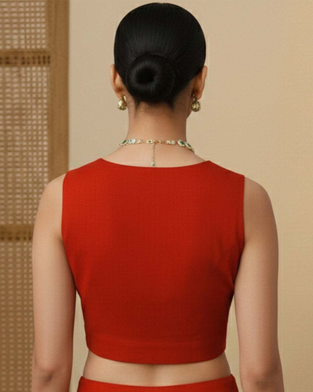 Red Rayon Classic Muse Blouse