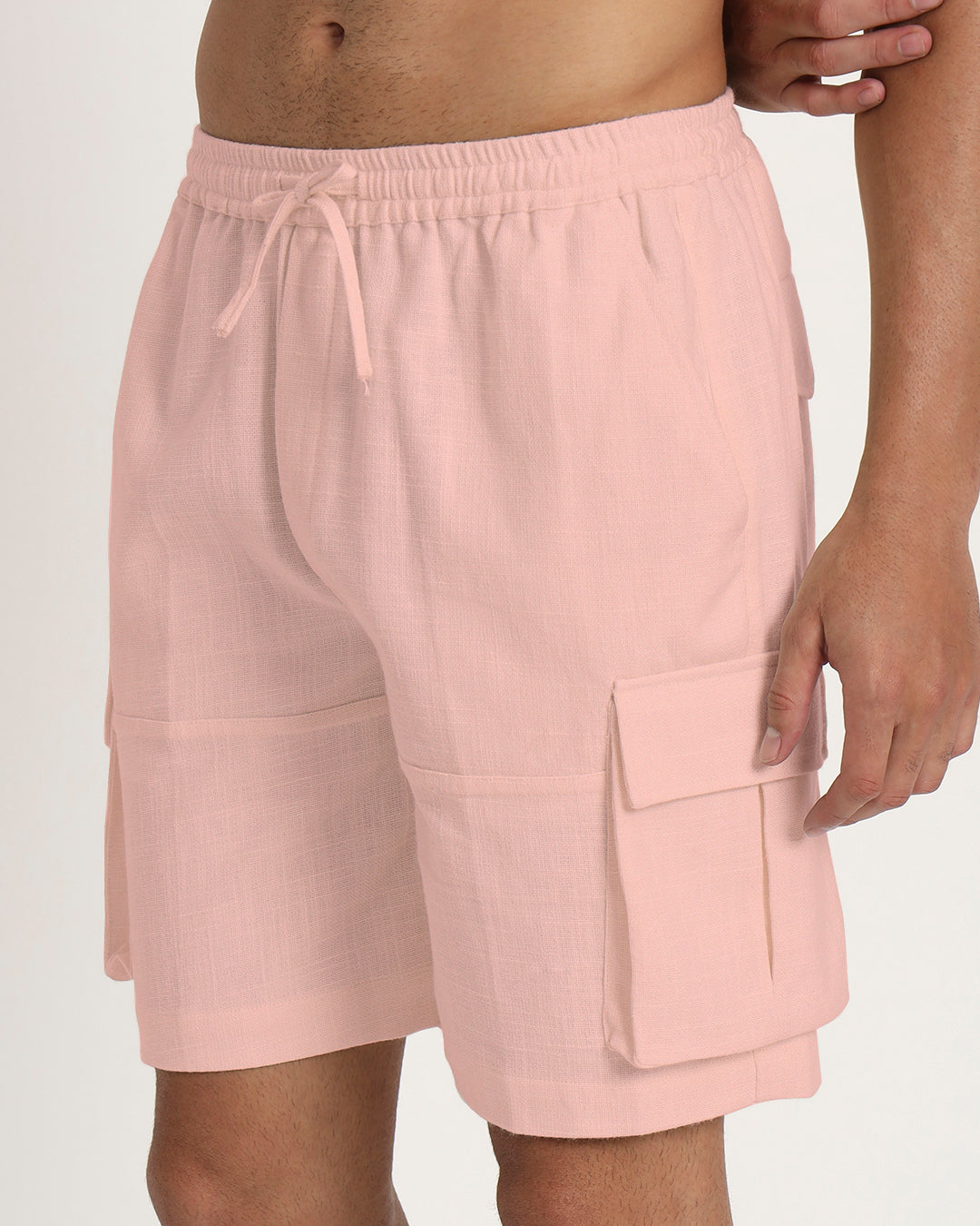 Combo : Comfy Ease & Cargo Fondant Pink Men's Pants & Shorts  - Set of 2
