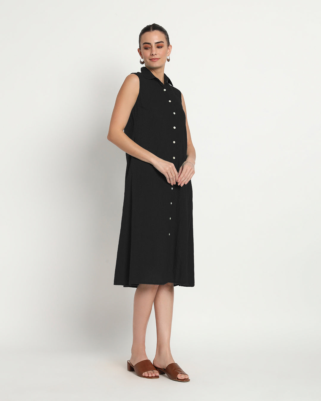 Classic Black Artful A-Line Dress