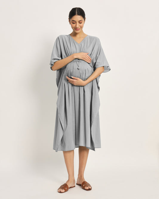 Iced Grey Mommy Mode Maternity & Nursing Dress