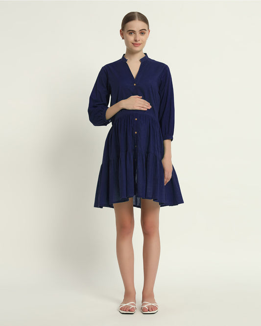 Midnight Blue Babymoon Maternity & Nursing Dress