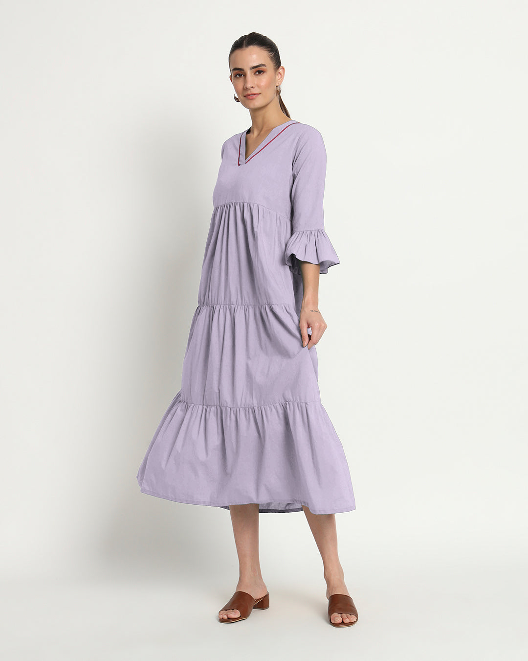 Lilac Flounce & Flow Maxi Dress