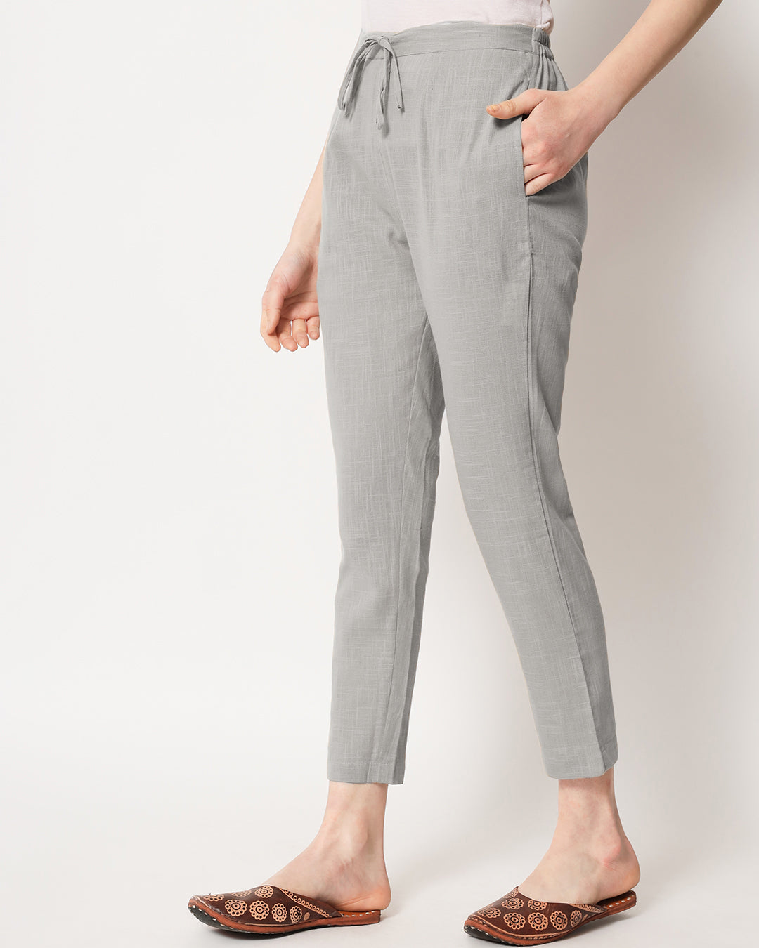 Iced Grey Cigarette Pants