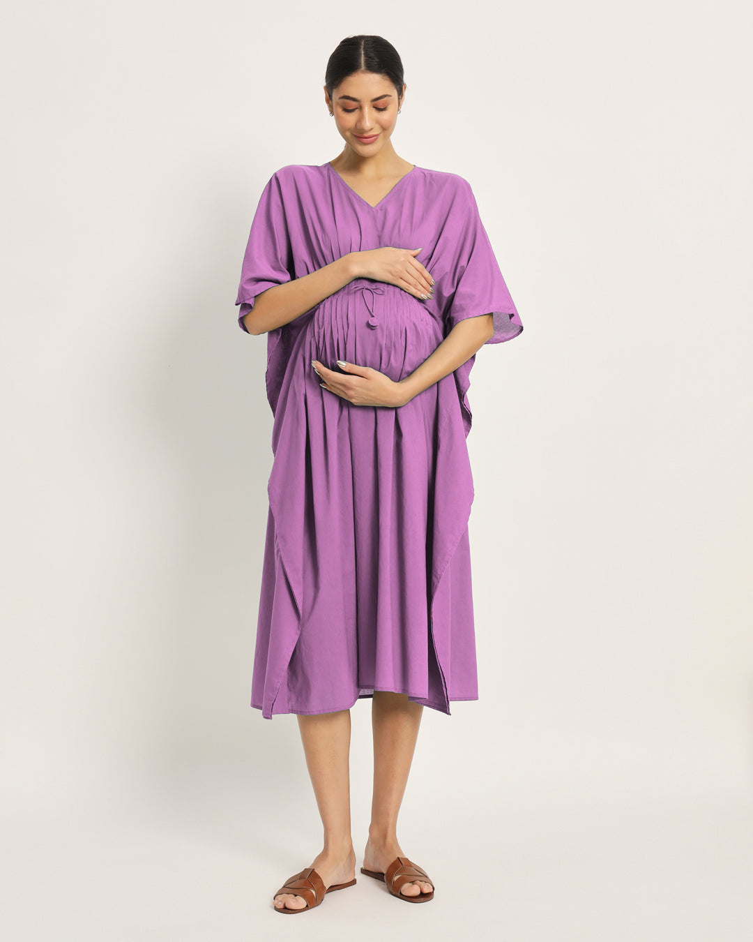 Wisteria Purple Mommy Mode Maternity & Nursing Dress